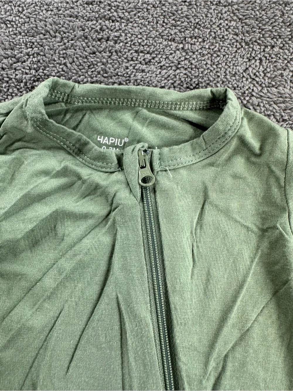 HAPIU Bamboo Bodysuit Long Sleeve Long Pants Footies Pajama Sage Green 0-3 month